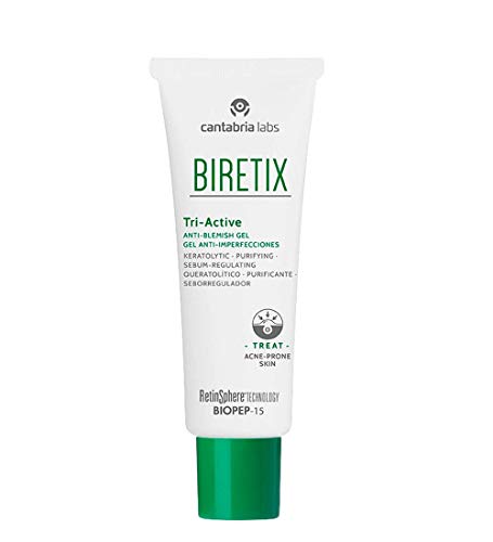 Biretix Tri Active Gel Anti-Imperfecciones, 50 Ml.- Previene y Corrige Granos y Marcas de Acné, 50 Mililitros