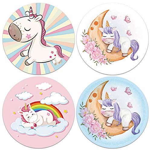 BJ-SHOP Pegatina de Unicornio Adhesivo de Premio 500 Piezas de Pegatinas en Rollo de Unicornio para Regalo de Niños Fiesta de Cumpleaños Infantil