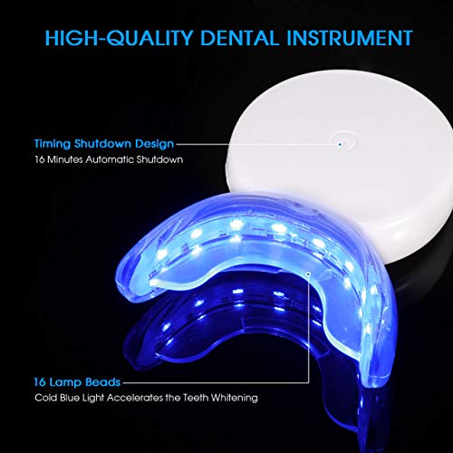 Blanqueador Dental, Nivlan Kit de Blanqueamiento Dental Profesional, con 16 Luces LED, Gel Blanqueador de Dientes Para Manchas de Humo y Dientes Amarillos, Carga USB Magnética