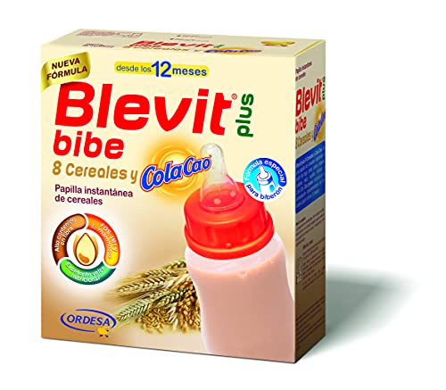 Blevit Plus Bibe 8 Cereales y ColaCao - Papilla de Cereales para Bebé fórmula especial para Biberón - Sabor Cola Cao - Desde los 12 meses - 600g