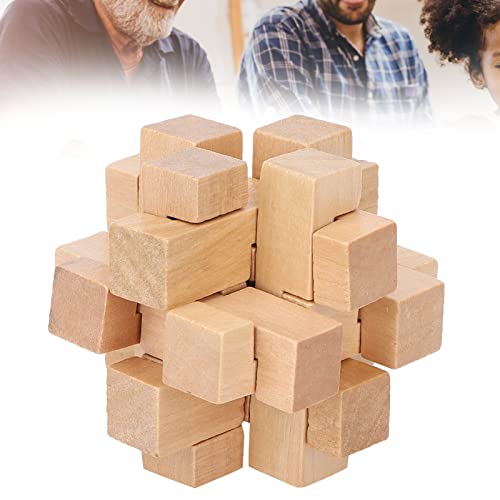 Bloqueo de Rompecabezas de Madera Interlocking 3D Prevenir Alzheimer Pequeño Brain Teaser Toy, Mind Game Desbloquear Interlock Puzzle Hand IQ Challenge Toys Party Favor Regalos para Niños Adultos Toda