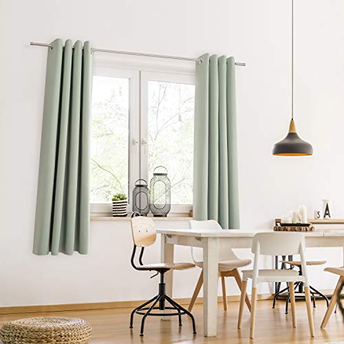 Blumtal Juego de 2 Cortinas Opacas para Interior - Cortinas Aislantes Térmicas, 140 x 245 cm, Verde Verano