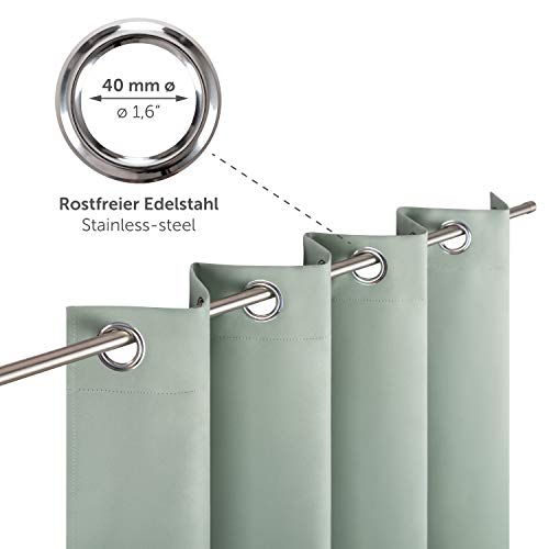 Blumtal Juego de 2 Cortinas Opacas para Interior - Cortinas Aislantes Térmicas, 140 x 245 cm, Verde Verano