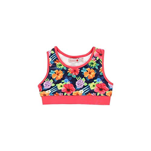 boboli Camiseta de Deporte Niña Tirantes, Talla 16 Años | Top Deportivo, 100% Algodón | Punto Elástico | Sin Mangas | Estampada en Flores | Deportiva