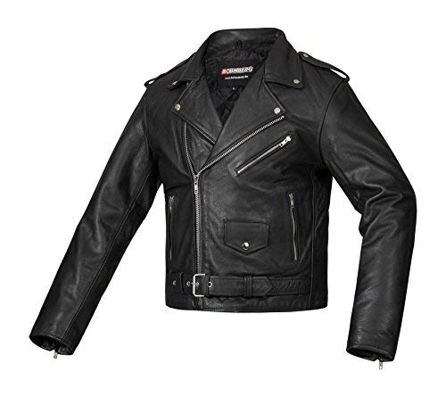 Bohmberg Premium- Chaqueta pesada de motociclista 100% cuero duradero para hombre - M