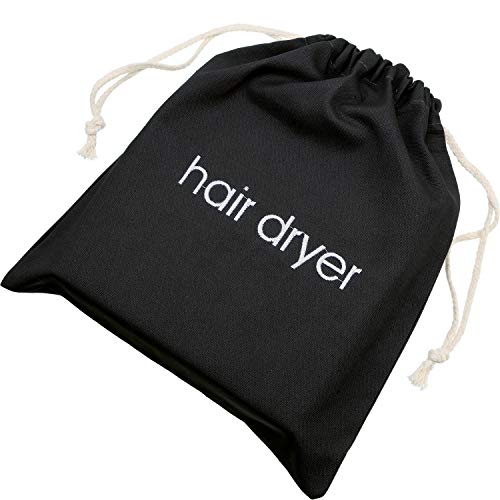 Bolsa de Secador de Pelo Bolsa con Cordón Bolsa de Hairdryer, 11,8 por 13,8 Pulgadas (Negro)