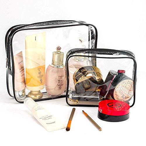 Bolsas de Aseo Transparente Viaje Impermeable Mujer Bolsa de Cosmético Organizador de Viaje 3 Pcs