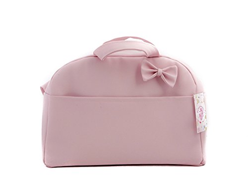 Bolso Gemelar Carrito Bebe Lactancia Polipiel.Color Rosa maquillaje + Regalo de un babero- Danielstore