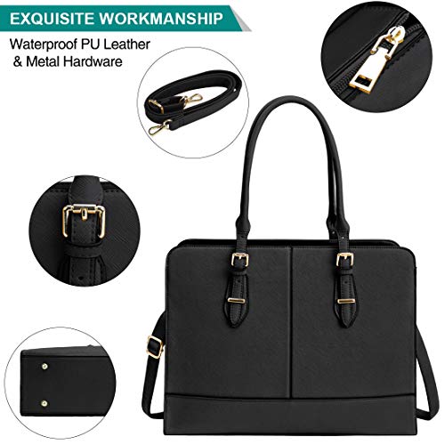 Bolso Mujer Impermeable Bolsos Bandolera Grande Bolso Ordenador 15.6 Pulgadas Gran Capacidad Bolsa Tote Shopper Negro