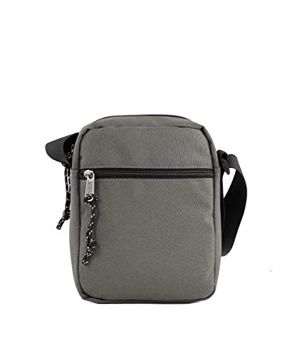 Bolso para Hombre Bolso Bandolera Coronel Tapiocca Casual con Solapa Bolsillos y Cremallera Denim 17.5x22x5.5 cm Gris