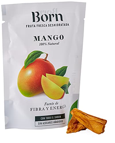 Born Mango - Fruta Deshidratada Ecológica - Vegetariano, Vegano, Paleo, sin Gluten, sin Lactosa, sin Azúcar Refinado - Doy Pack 40 G