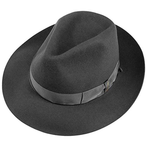 Borsalino Sombrero Fedora 50 Gramos by Sombreros de fieltrosombrero Hombre (61 cm - Gris Oscuro)