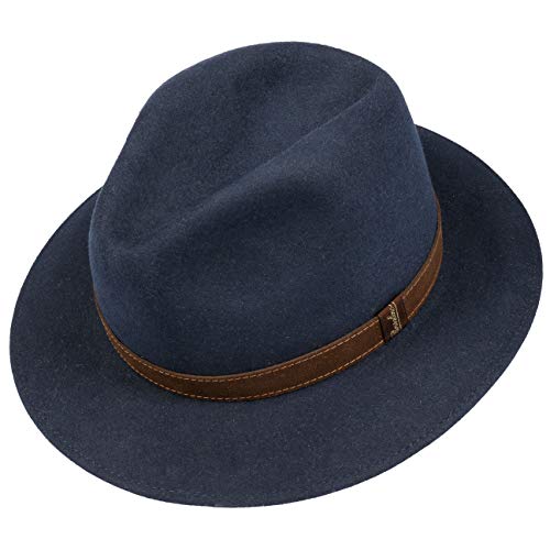 Borsalino Sombrero Finissimo Twotone Fedora by hombresombrero Fieltro Pelo (55 cm - Beige-Gris)