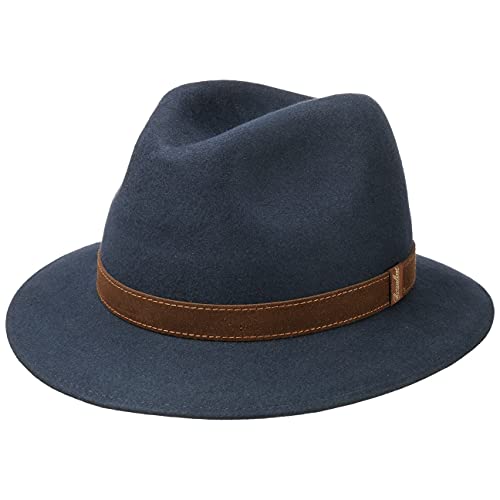 Borsalino Sombrero Finissimo Twotone Fedora by hombresombrero Fieltro Pelo (55 cm - Beige-Gris)