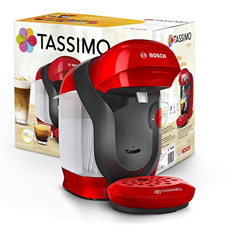 Bosch Hogar TASSIMO Style, Cafetera de Cápsulas, Compacta, Rojo