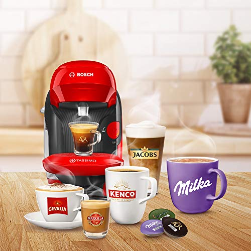 Bosch Hogar TASSIMO Style, Cafetera de Cápsulas, Compacta, Rojo