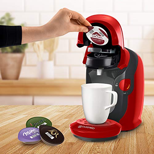 Bosch Hogar TASSIMO Style, Cafetera de Cápsulas, Compacta, Rojo