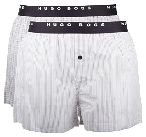 BOSS Hugo Boss Woven EW 2P BM 10161883 01 - Bóxer para hombre, Gris (Open Grey 068), Medium