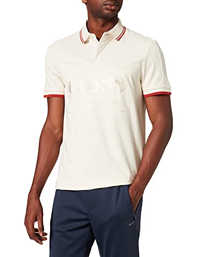 BOSS Pavel Camisa de Polo, Blanco Abierto 131, L para Hombre