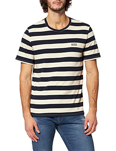 BOSS Stripe T-Shirt Camiseta, Beige Claro 271, S para Hombre