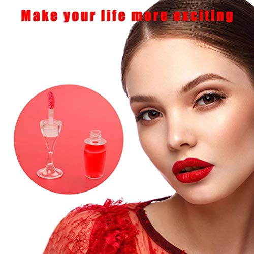 Botella de brillo labial recargable, 10 tubos de brillo labial vacíos de 8 ml, mini tubos creativos de brillo labial en forma de copa de vino, botellas recargables, envases de brillo labial para niñas