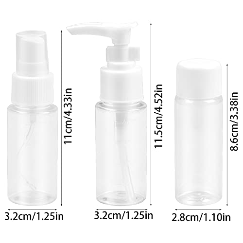 Botellas de Viaje 7 Piezas Botellas Cosméticas Set Plastico Portátiles Reutilizables Impermeable Botellas Viaje Avion Líquido Contenedor para Cosméticos Champú para Viajes Negocios