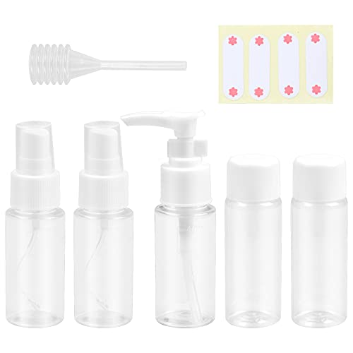 Botellas de Viaje 7 Piezas Botellas Cosméticas Set Plastico Portátiles Reutilizables Impermeable Botellas Viaje Avion Líquido Contenedor para Cosméticos Champú para Viajes Negocios