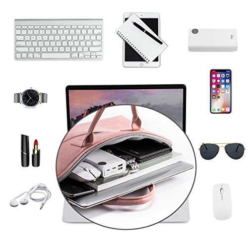 BOTRE 13-15.6 Pulgadas Bolso de Mujer Bandolera Ordenadores Multifuncional Maletín Hombre Funda para Portátil Macbook Air iPad Moda y Negocios (15.6pouces, Rosa)