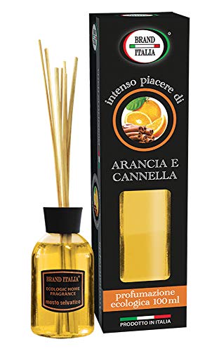 Brand Italia - Difusor de varillas, aroma a naranja canela, 200 g