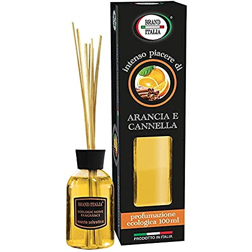 Brand Italia - Difusor de varillas, aroma a naranja canela, 200 g