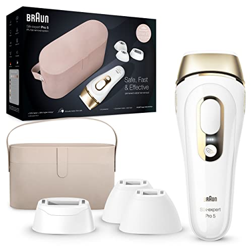 Braun Silk-expert Pro 5 Depiladora Mujer Luz Pulsada IPL con 3 Cabezales de Precisión y Maquinilla de Afeitar Venus, Alternativa a la Depilación Láser en Casa, Regalos Originales para Mujer, PL 5347