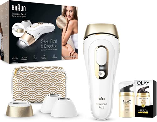 Braun Silk Expert Pro 5 PL5137MN Depiladora Láser de Luz Pulsada IPL y Olay Total Effects 7 en 1 Hidratante Anti-Edad De Día