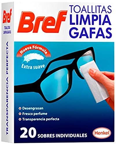 Bref Toallitas Limpiadoras para Gafas, Smartphones, Cámaras, Espejos y otros Dispositivos y Superficies 20 Unidades