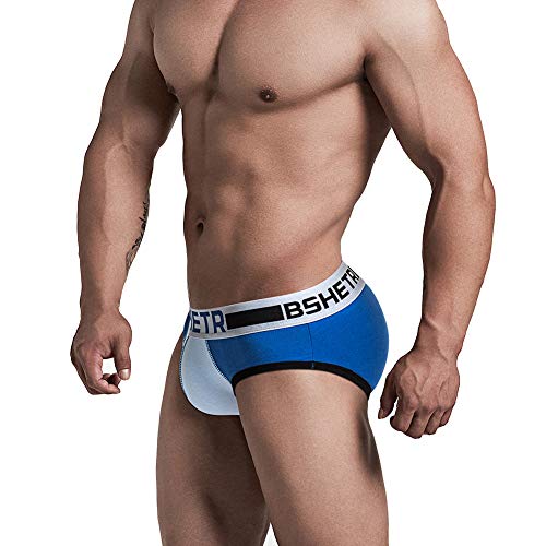 BSHETR Calzoncillos Slip de Algodón Transpirable Ropa Interior para Hombre Elástica (Multi, L)