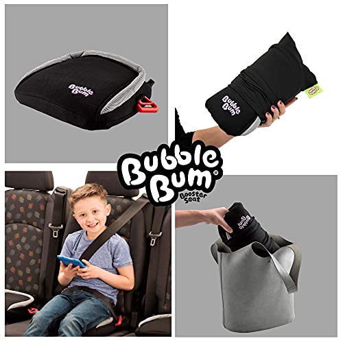 BubbleBum - Asiento Elevador de Coche Inflable para Niños, Grupo 2/3, Negro, 33x33x11 cm