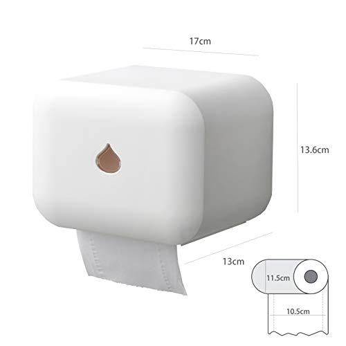 Busy Mom Soporte de papel higiénico adhesivo Autoadhesivo Impermeable Montado en la pared Baño Soporte de papel de cocina para teléfono inteligente (Blanco)