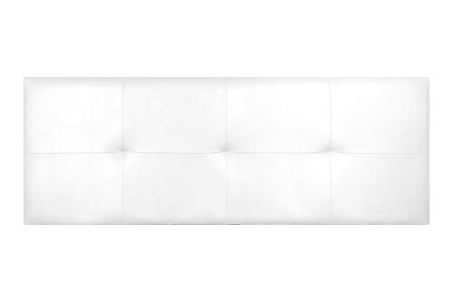 Cabecero de Cama Modelo CÁCERES tapizado en Polipiel Azahar.para Cama de 120 (Medidas 130x50x5).Color Blanco.Pro Elite.