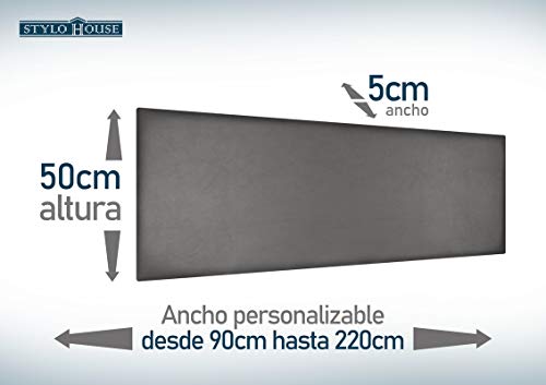 Cabecero de Cama Modelo CÁCERES tapizado en Polipiel Azahar.para Cama de 120 (Medidas 130x50x5).Color Blanco.Pro Elite.