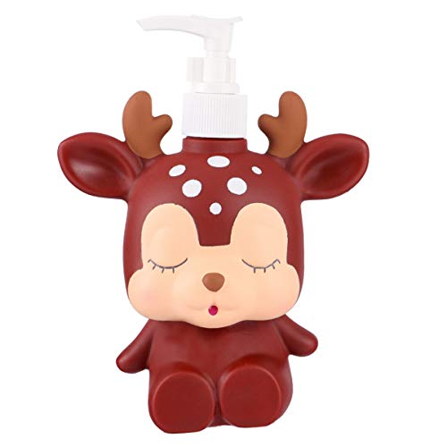 Cabilock Dispensador de Gel de Ducha para niños, diseño de Dibujos Animados, loción de Animales, Bomba de jabón rellenable, dispensador de loción, champú, Botella de 300 ml