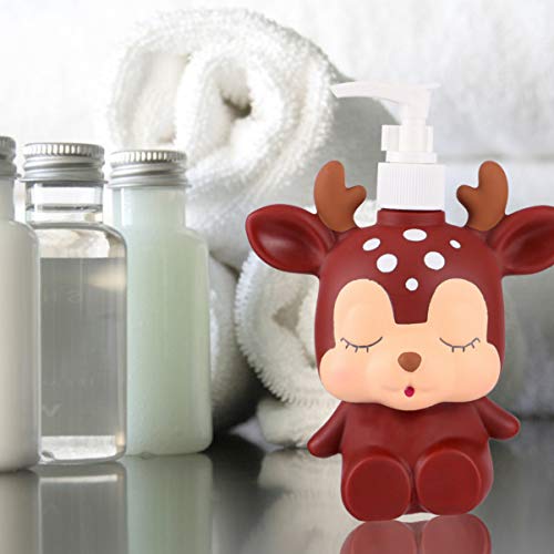 Cabilock Dispensador de Gel de Ducha para niños, diseño de Dibujos Animados, loción de Animales, Bomba de jabón rellenable, dispensador de loción, champú, Botella de 300 ml