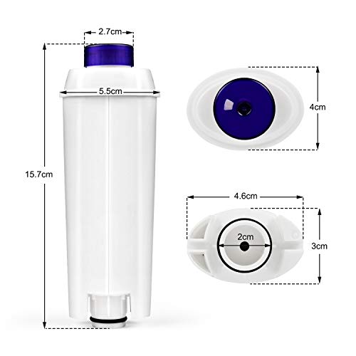 Cafetera Automática Filtro para DeLonghi DLSC002, Filtro de Agua Cartuchosde Carbón Activado para De'Longhi ECAM ESAM ETAM BCO, Paquete de 4