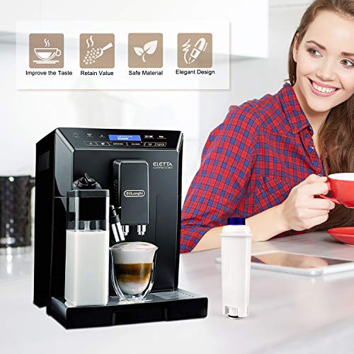 Cafetera Automática Filtro para DeLonghi DLSC002, Filtro de Agua Cartuchosde Carbón Activado para De'Longhi ECAM ESAM ETAM BCO, Paquete de 4