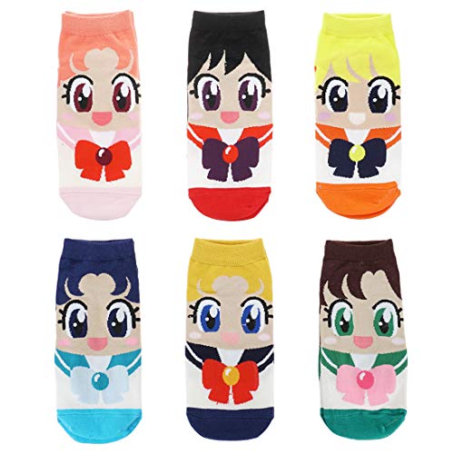 Calcetines para Deporte para los aficcionados de Sailor Moon, 6 Pares