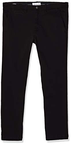 Calvin Klein 016 Skinny Washed Stretch Chino Pantalones, CK Black, 28W / 32L para Hombre