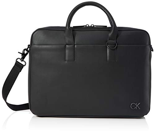 Calvin Klein Bag, Bolsa para Laptop W/Pckt para Hombre, Black, 28 Inches, Extra-Large