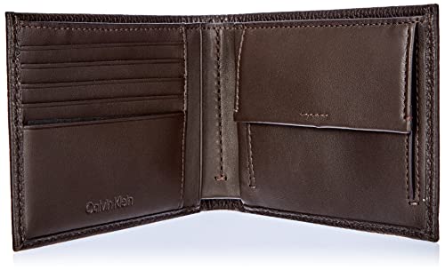 Calvin Klein Calidez 5 CC con Moneda L, Accesorio de Viaje-Billetera Plegable Triple para Hombre, Dark Brown, Talla única