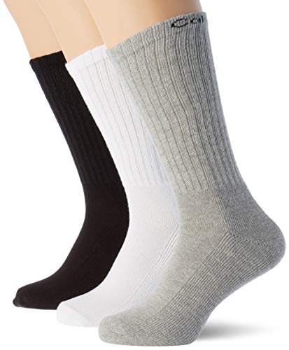 Calvin Klein Calvi n Klein 6er Pack Freizeitsocken, Mehrfarbig (White-2,Oxford Mel-2,Black-2 99), 40/46 Calcetines, Gris, Talla única Grande para Hombre