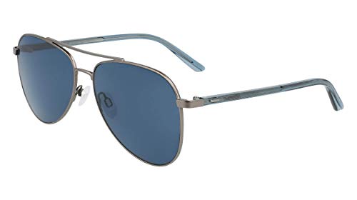 Calvin Klein CK21306S, Gafas de Sol para Unisex - Adulto, Plateado (Satin Gunmetal), Talla Única