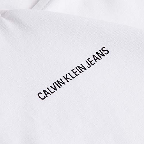 Calvin Klein Jeans Camiseta sin Mangas de Marca Micro, Bright White, L para Mujer