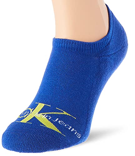 Calvin Klein Jeans Logo Men's Liner Socks 1 Pack Footie, Azul Brillante, Talla única para Hombre